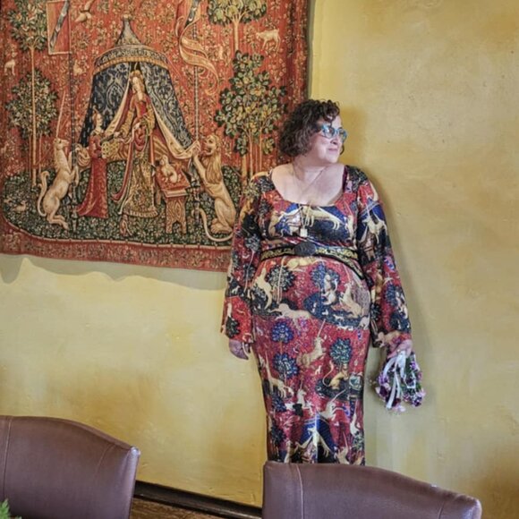Samantha Pleet Dresses & Skirts - Samantha Pleet Red Tapestry Print Belladonna Dress - Size 5x
